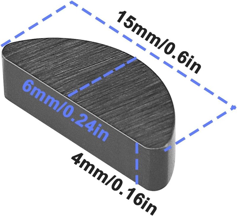 ECSiNG 10pcs Woodruff Key 15 x 4 x 6mm Lawnmower Spare Part Compatible with Mountfield Compatible with Stiga Compatible with Honda Metal Woodruff Key - Image 3